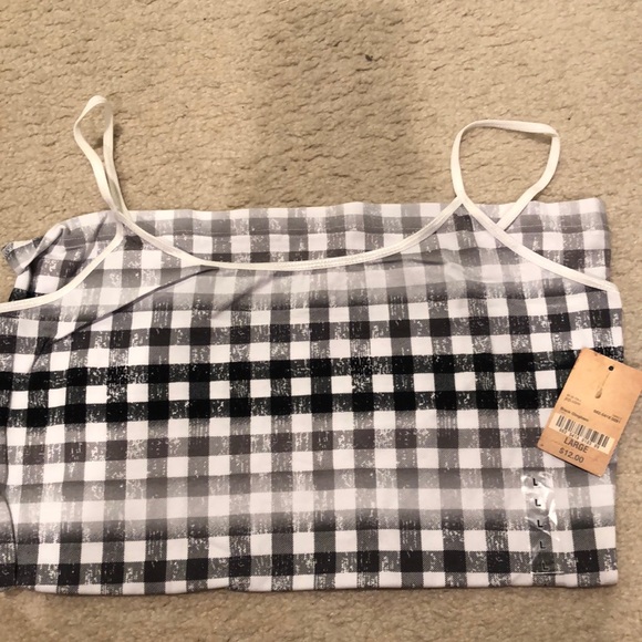 NWT Arizona Jean Black Gingham Spaghetti Strap Top - Picture 1 of 1